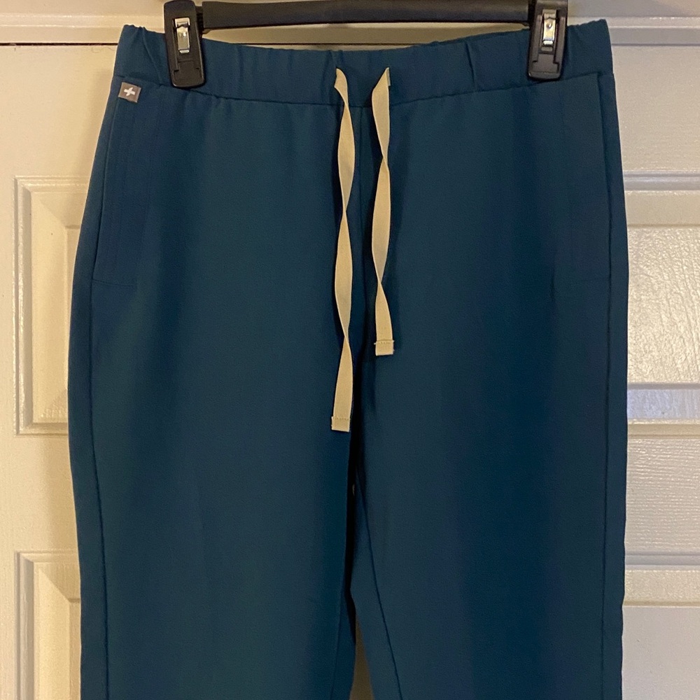 Figs Teal Drawstring Pants - Picture 2 of 6